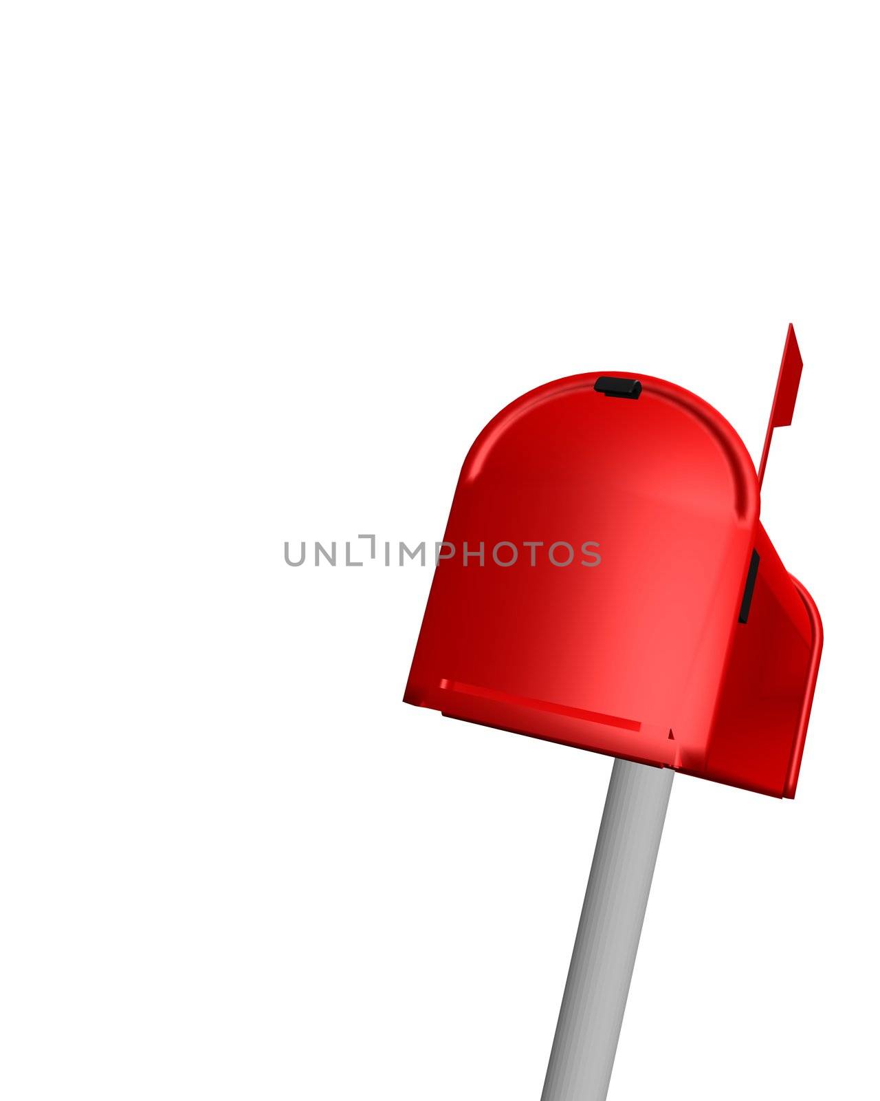 mailbox red on white background