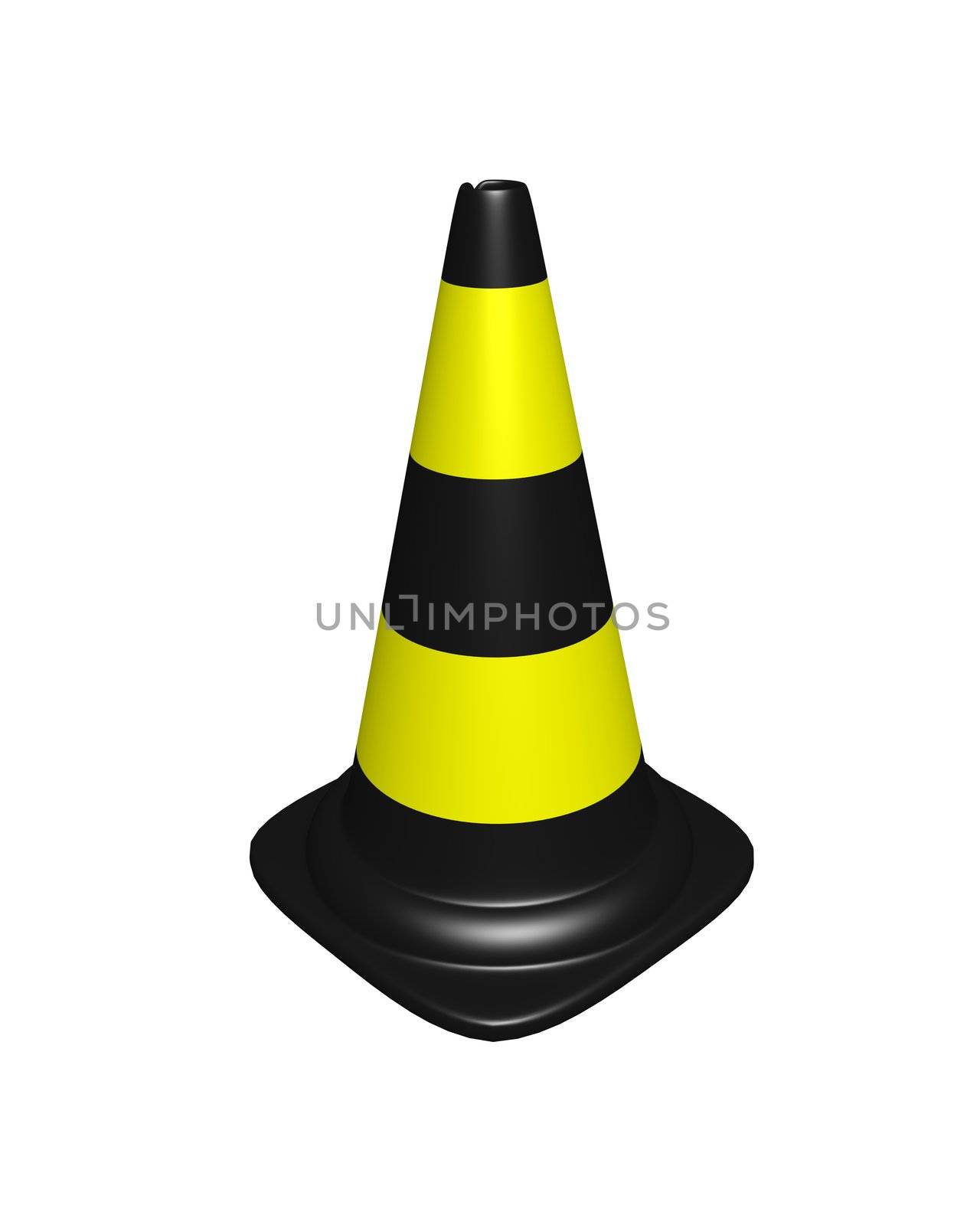 conical landmark for warning on road
