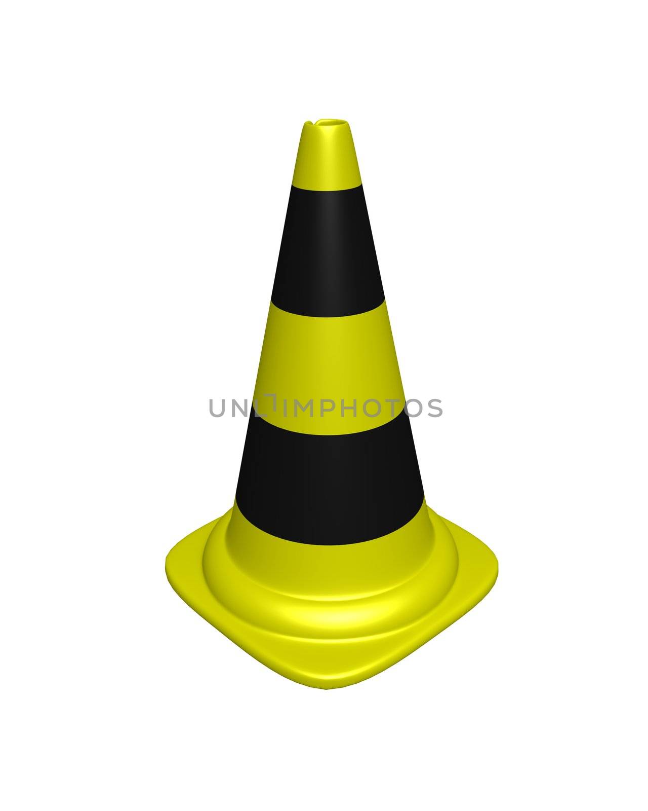 conical landmark, warning, road