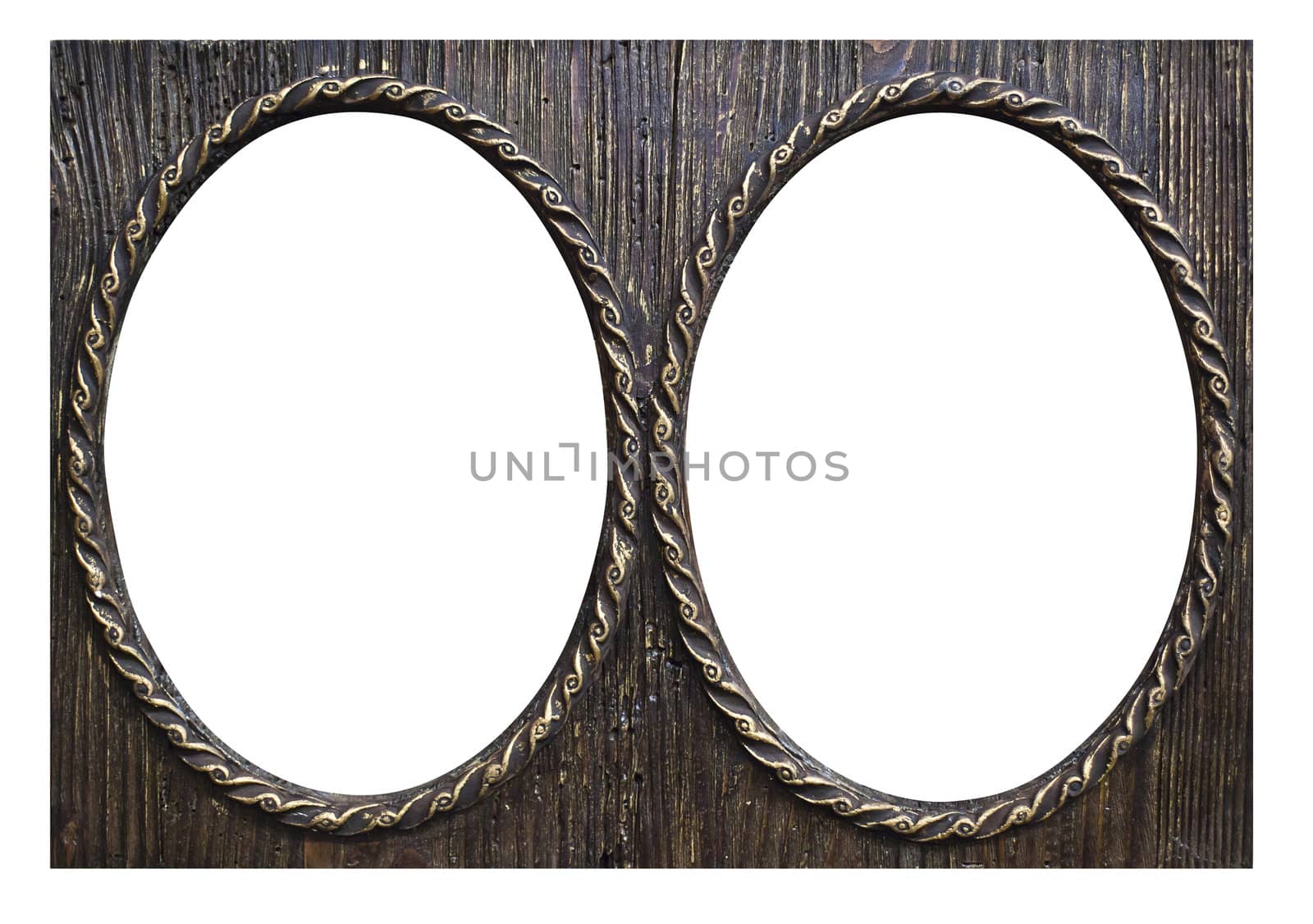 isolated wooden frame with clipping paths