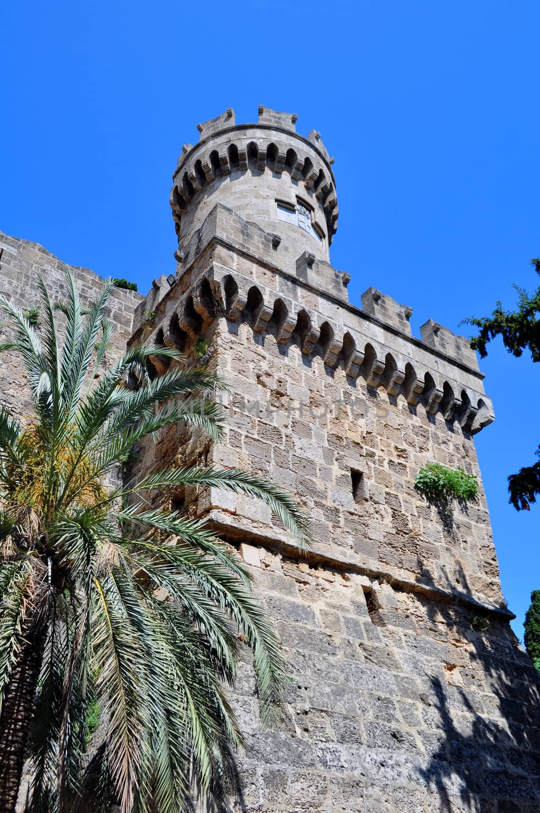 Travel photography: Old town: ancient Rhodes fortress, island of Rhodes, Greece