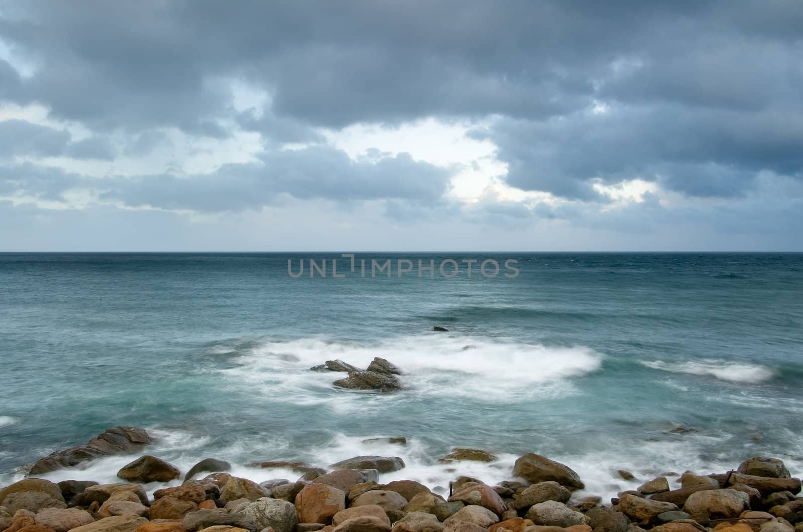 It is landscape of rock coast and beautifful cloud.