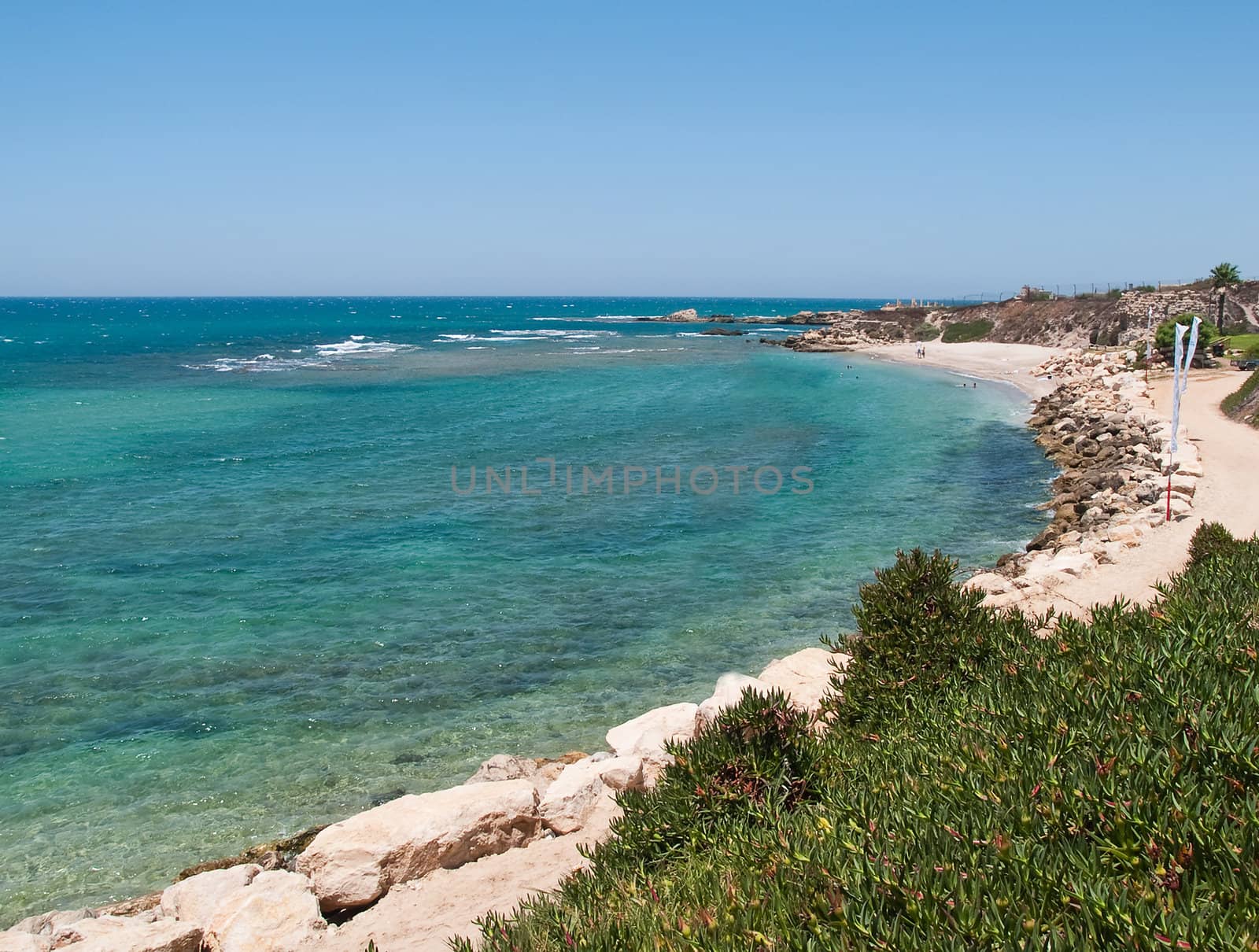 Ideal beach with clear blue water for a summer vacation