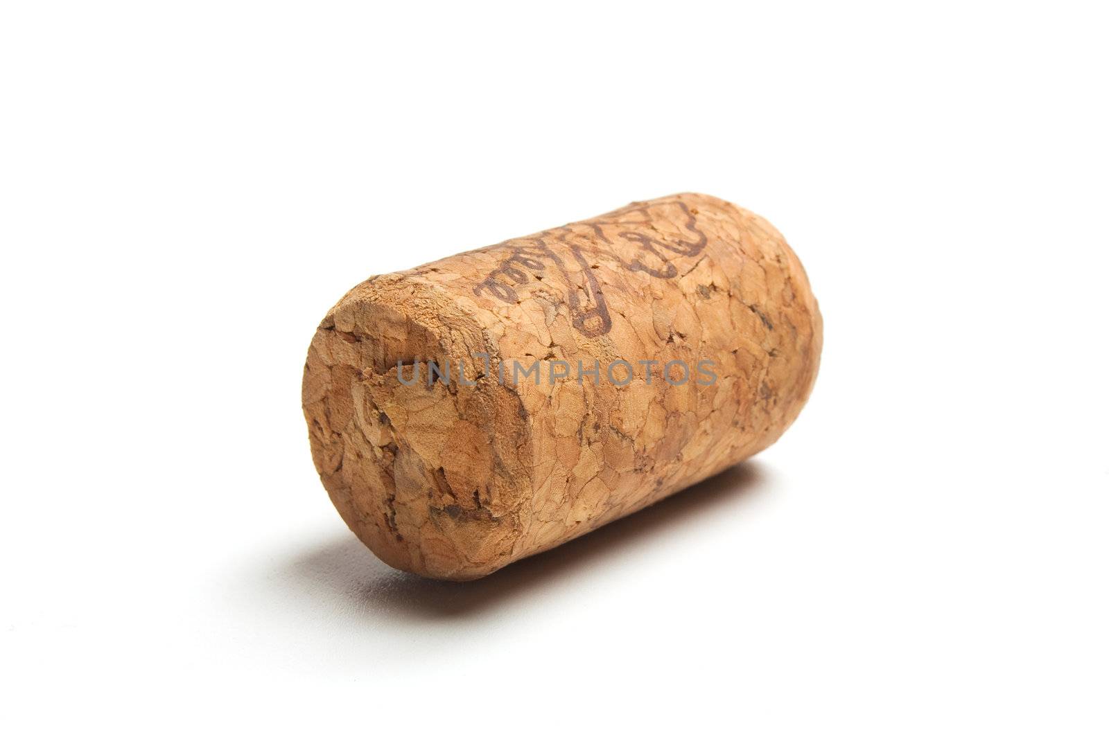cork from the bottle isolated on white background
