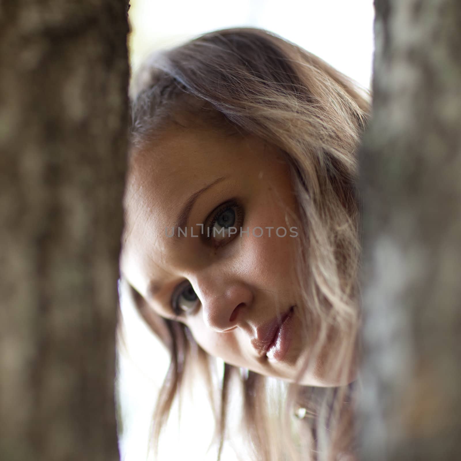 Portrait young beautiful girl on the nature