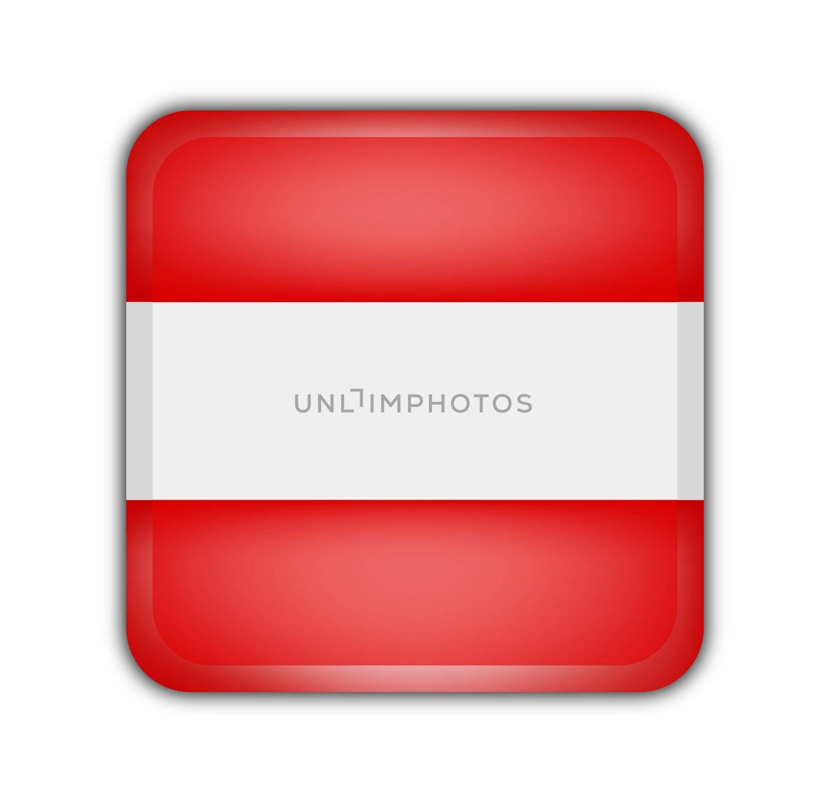 flag of austria, square button on white background