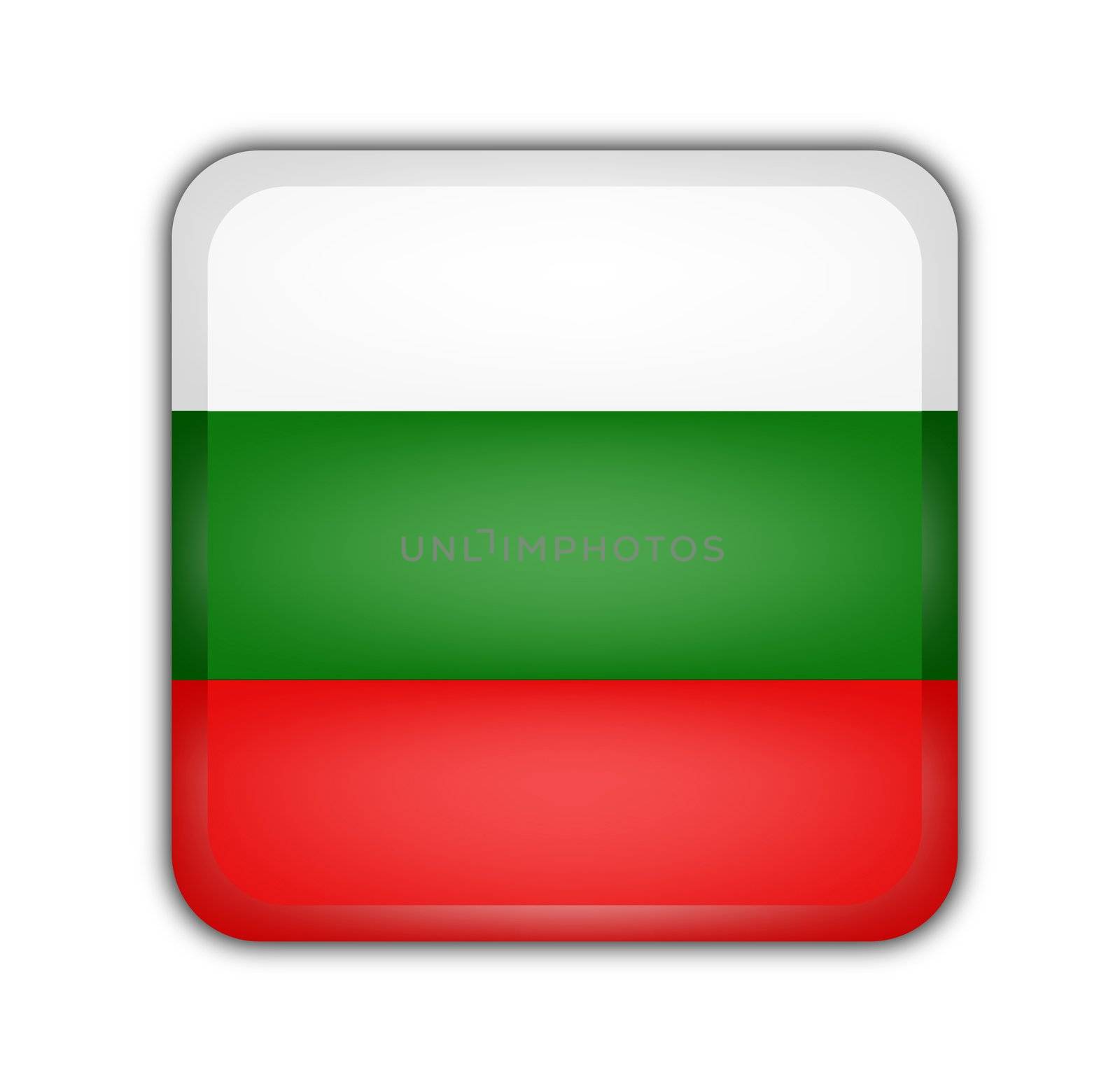 flag of bulgaria,square button on white background