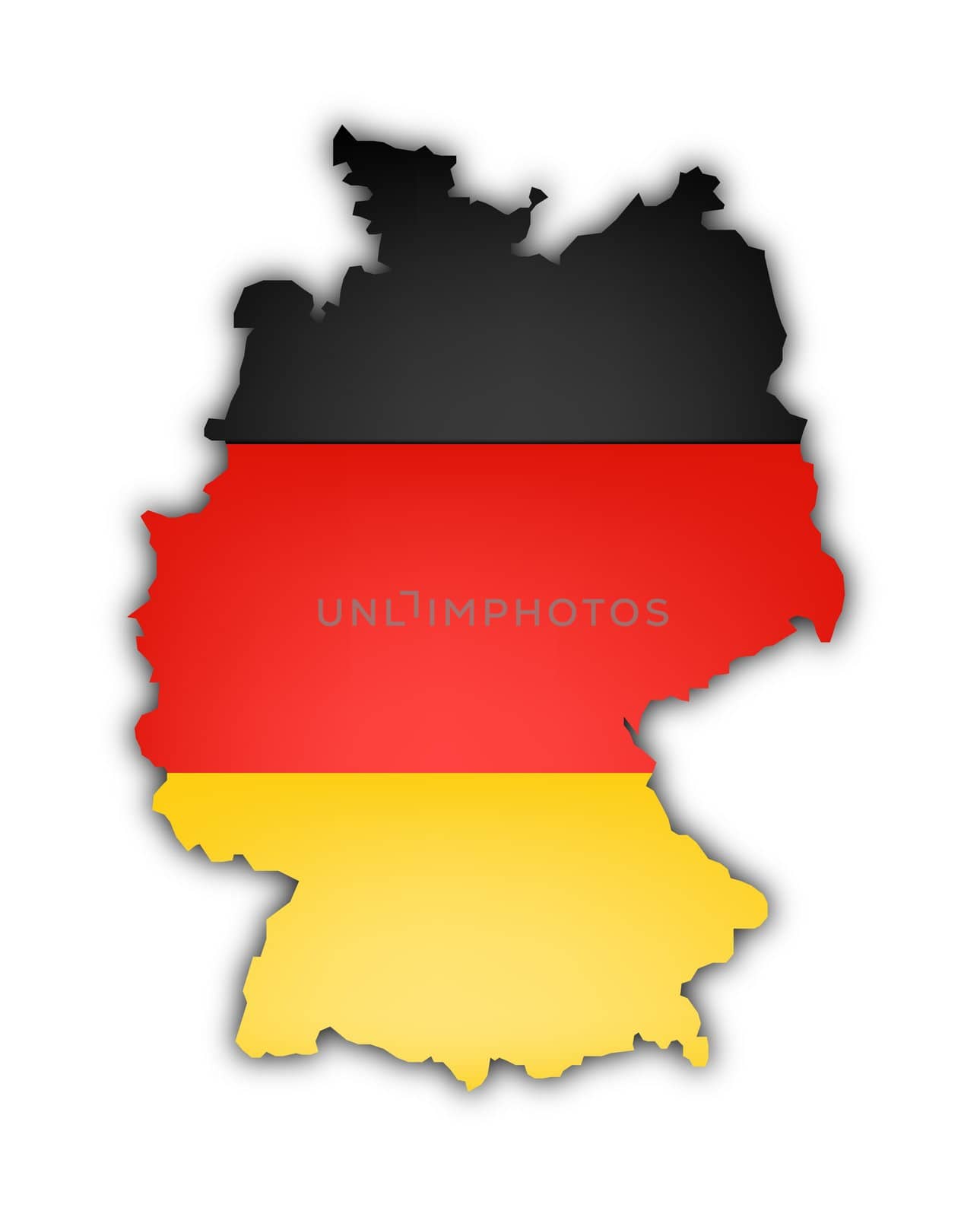 flag and map of germany on white background