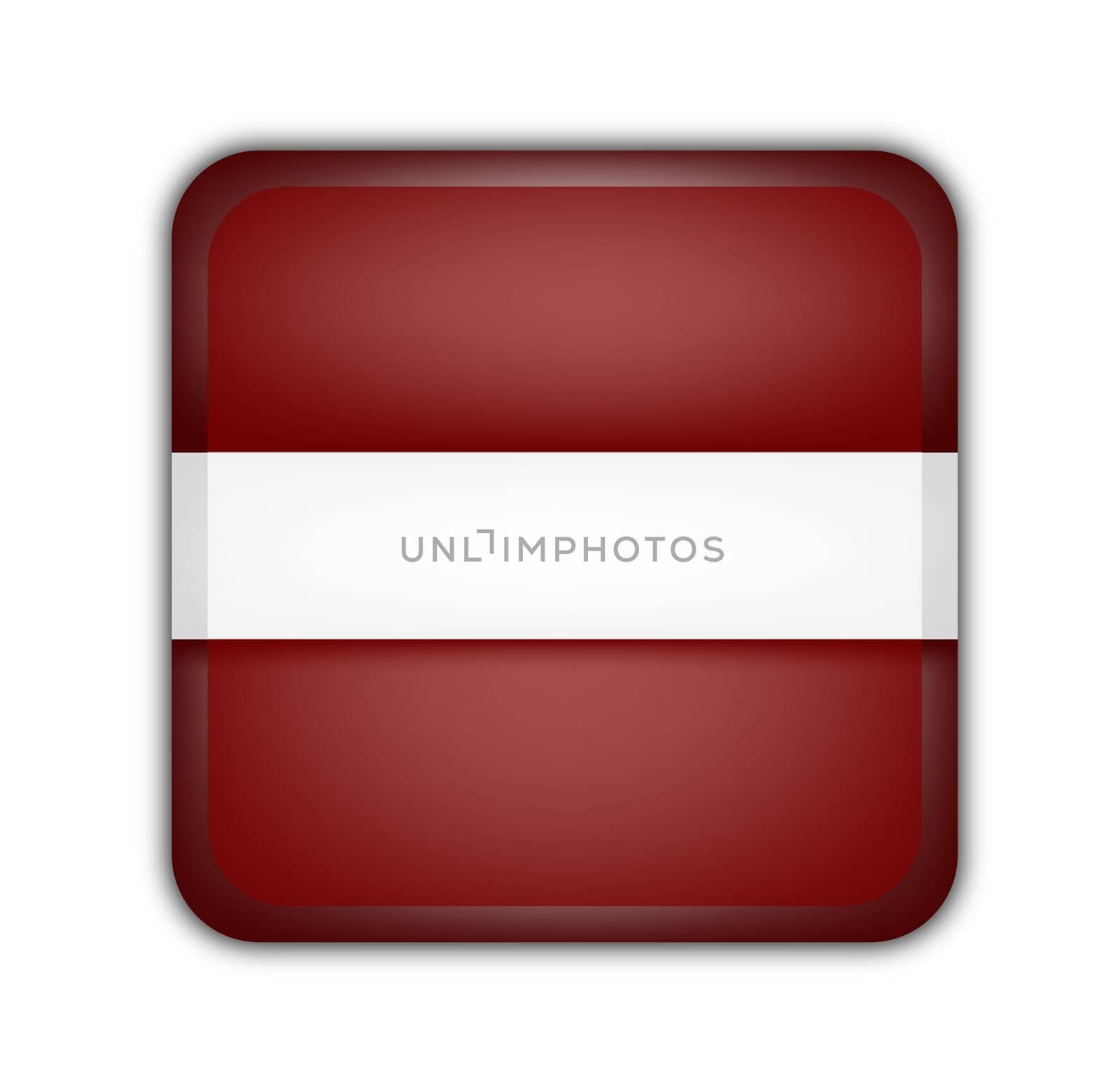 flag of latvia, square button on white background