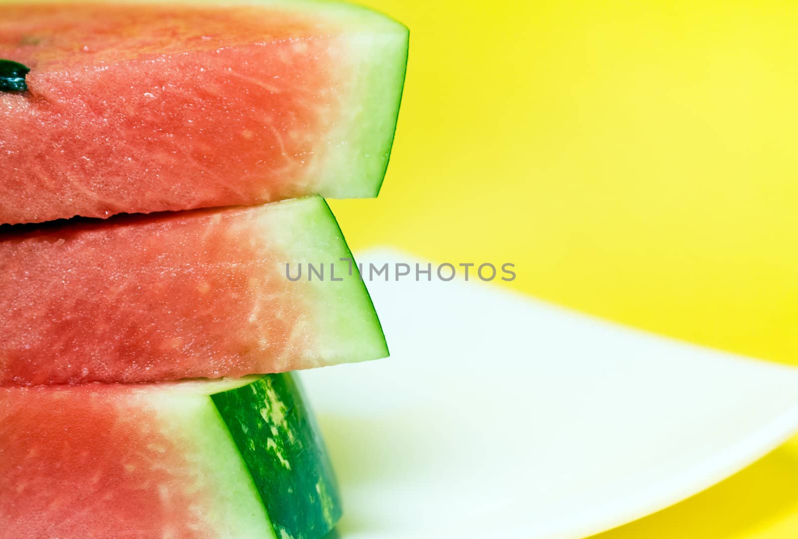 
Fresh slices of watermelon.