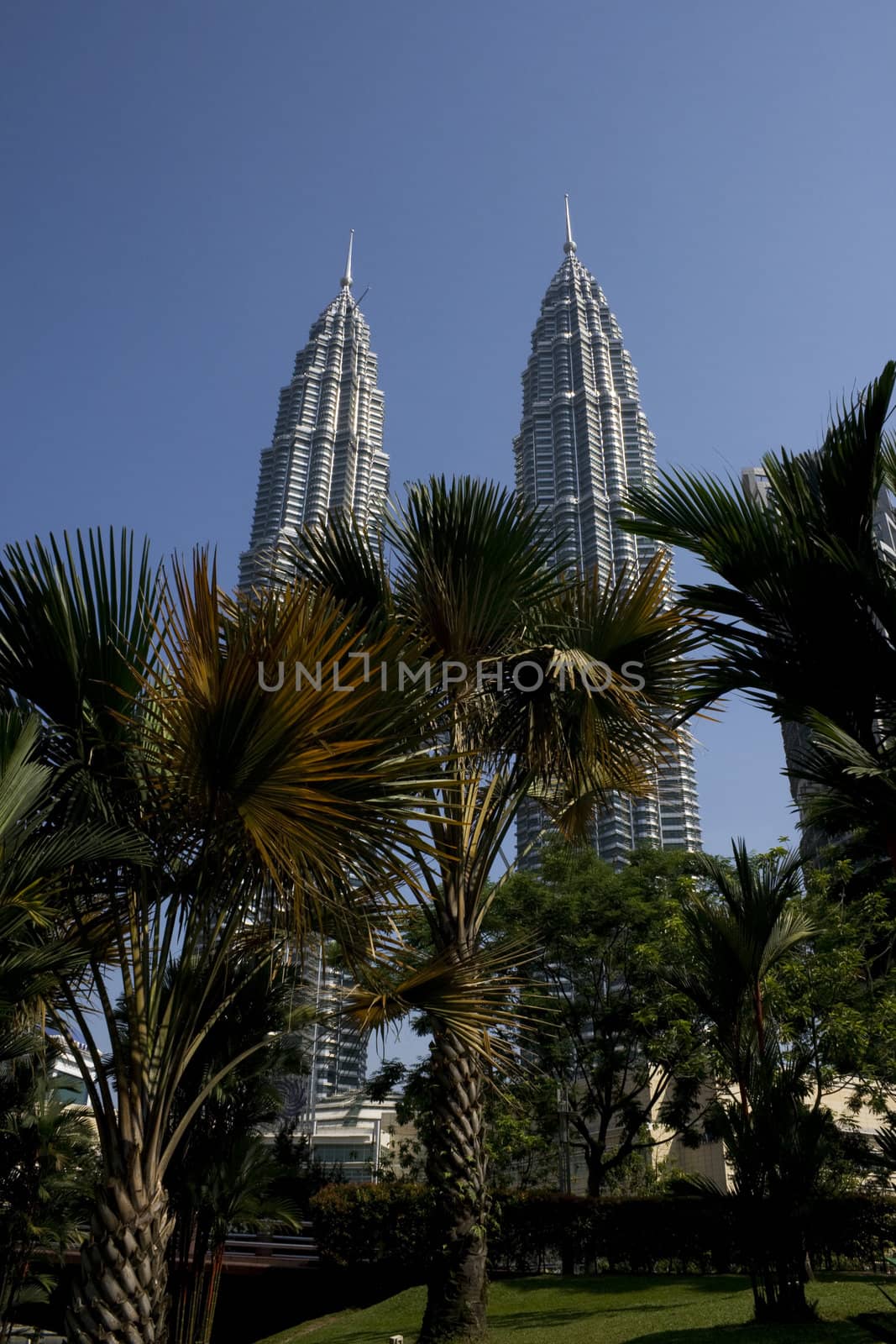 Twins towers in Malaysia at day time.