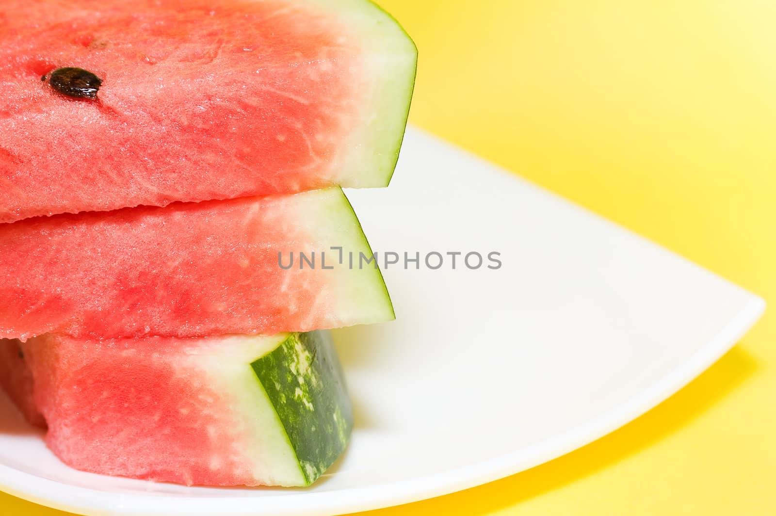 
Fresh slices of watermelon.