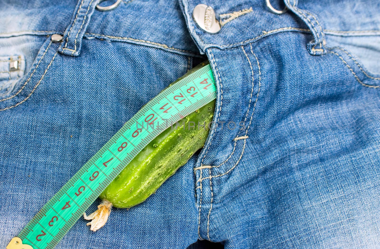 Jeans and cucumber