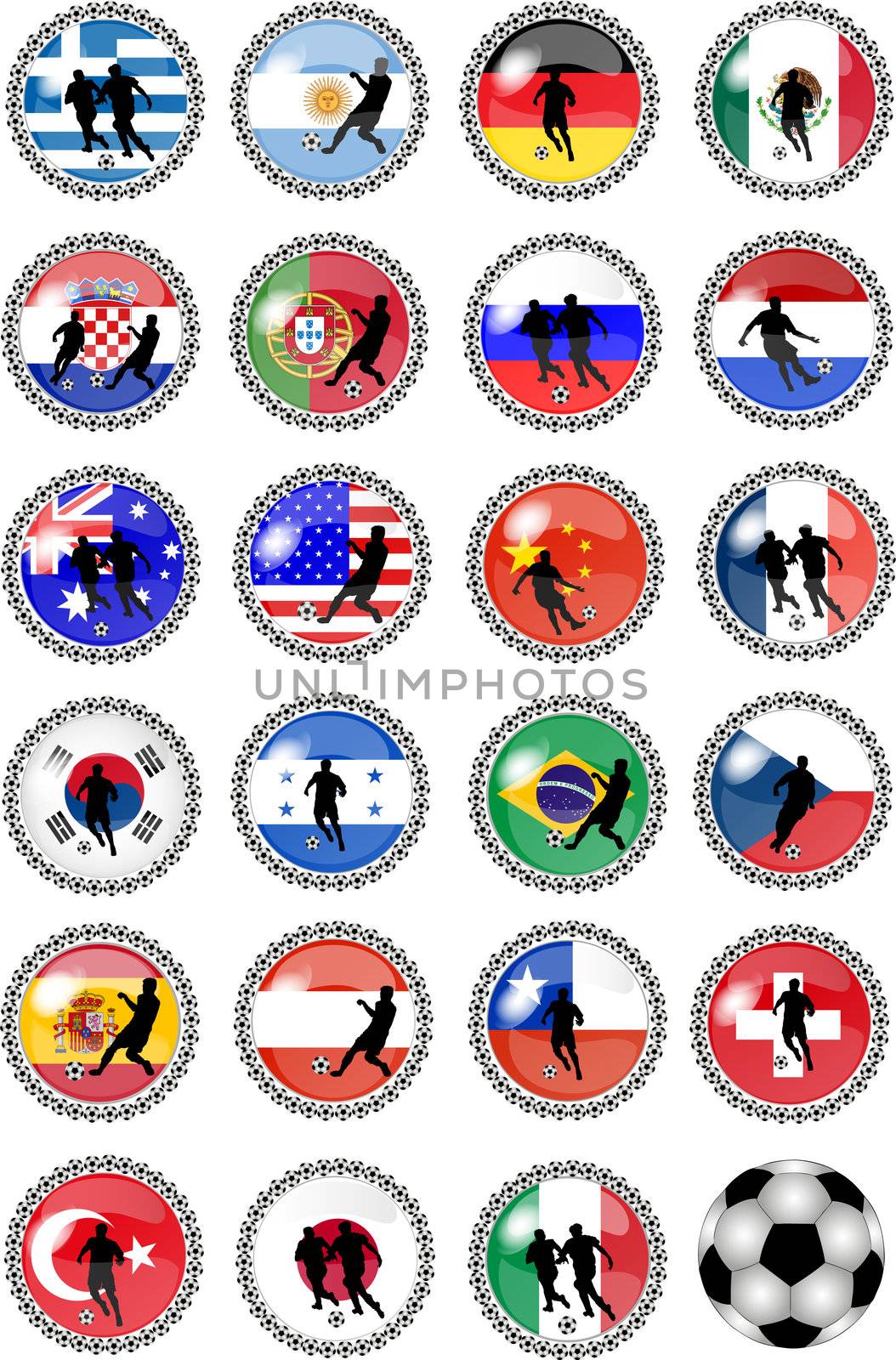 big set of soccer buttons by peromarketing