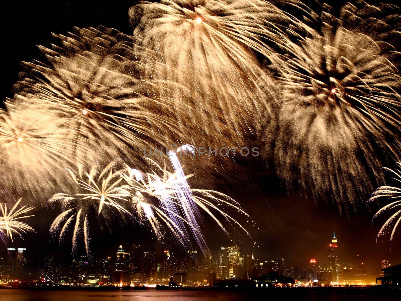 The 4th of July fireworks over the Hudson River 