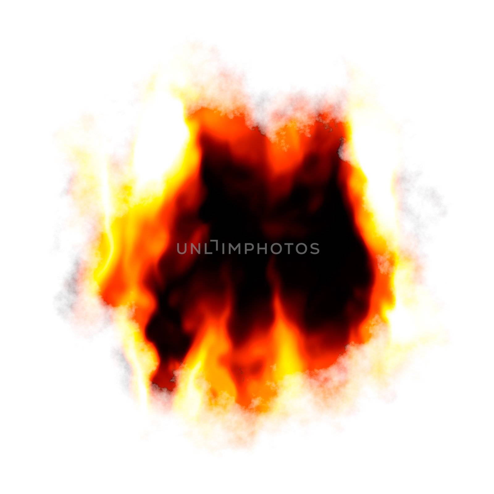 A fiery background with a hole burnt in the center.  Plenty of copyspace for your text.