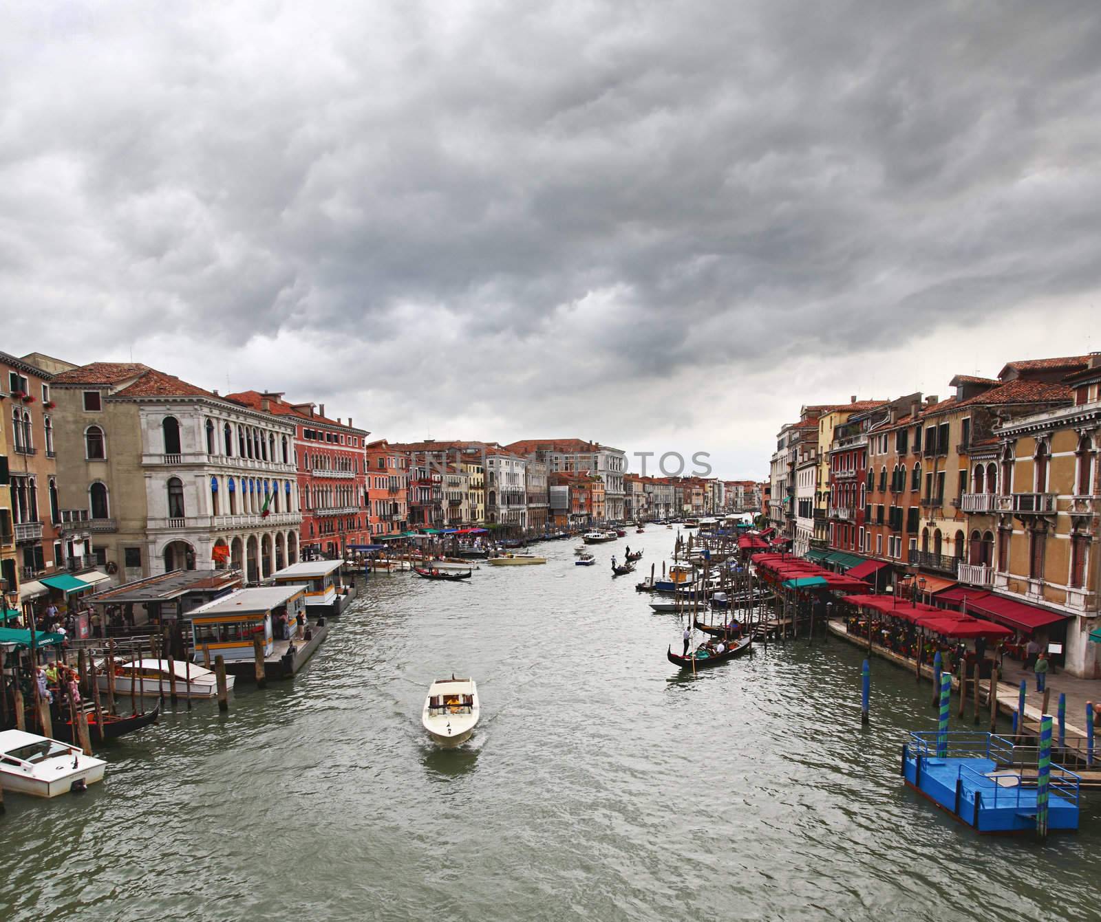 The scenery along the Grand Canal in Venice Italy 