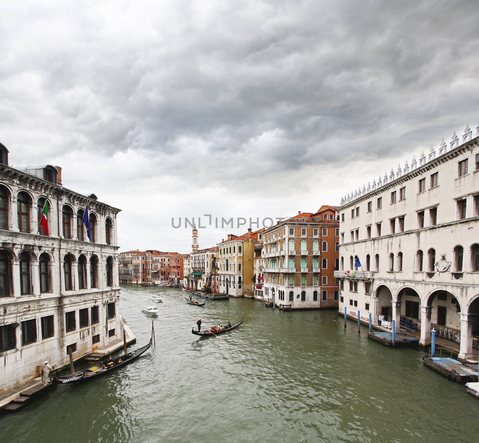 The scenery along the Grand Canal in Venice Italy 