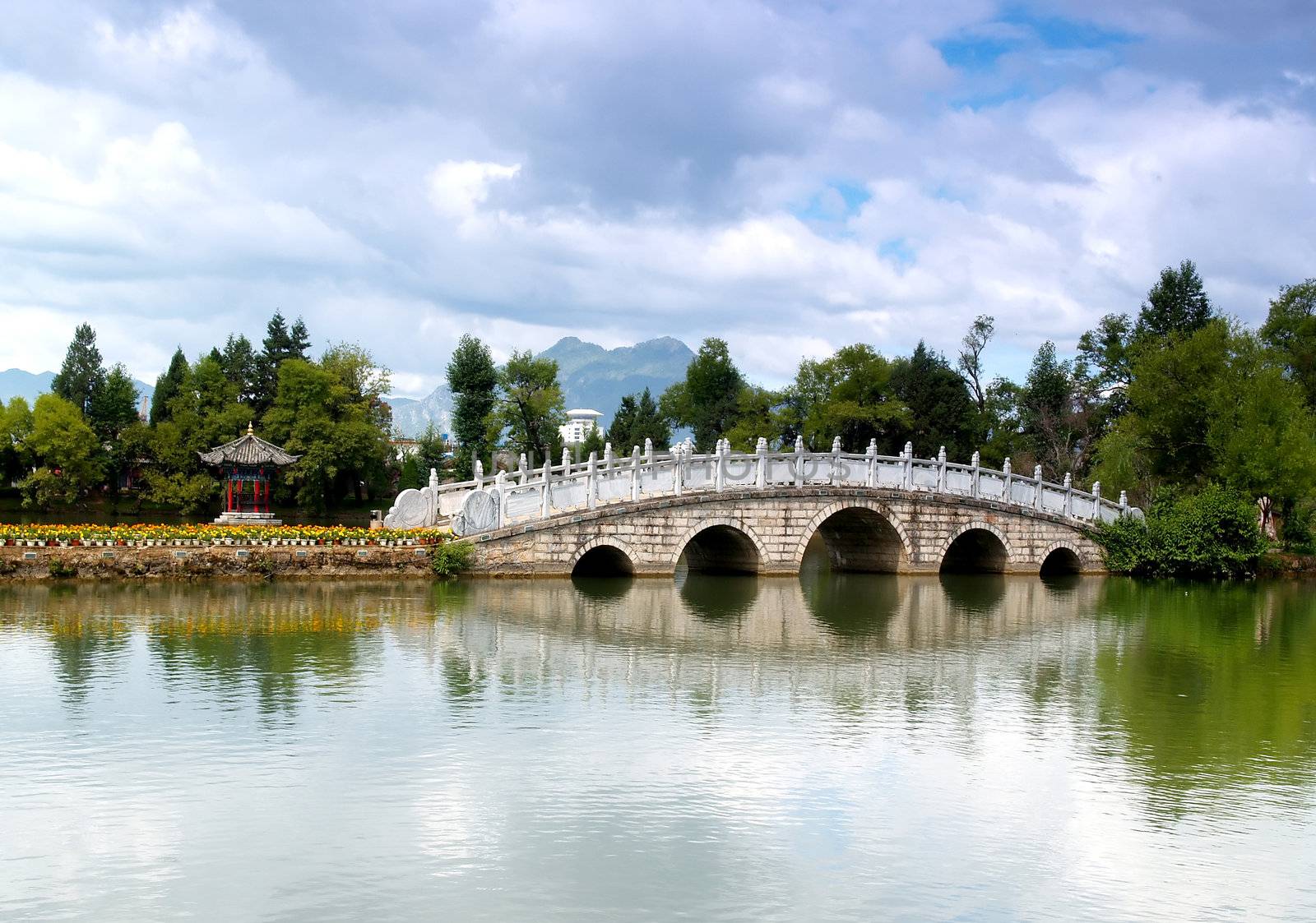 A scenery park in Lijiang China - a top tourist attraction
