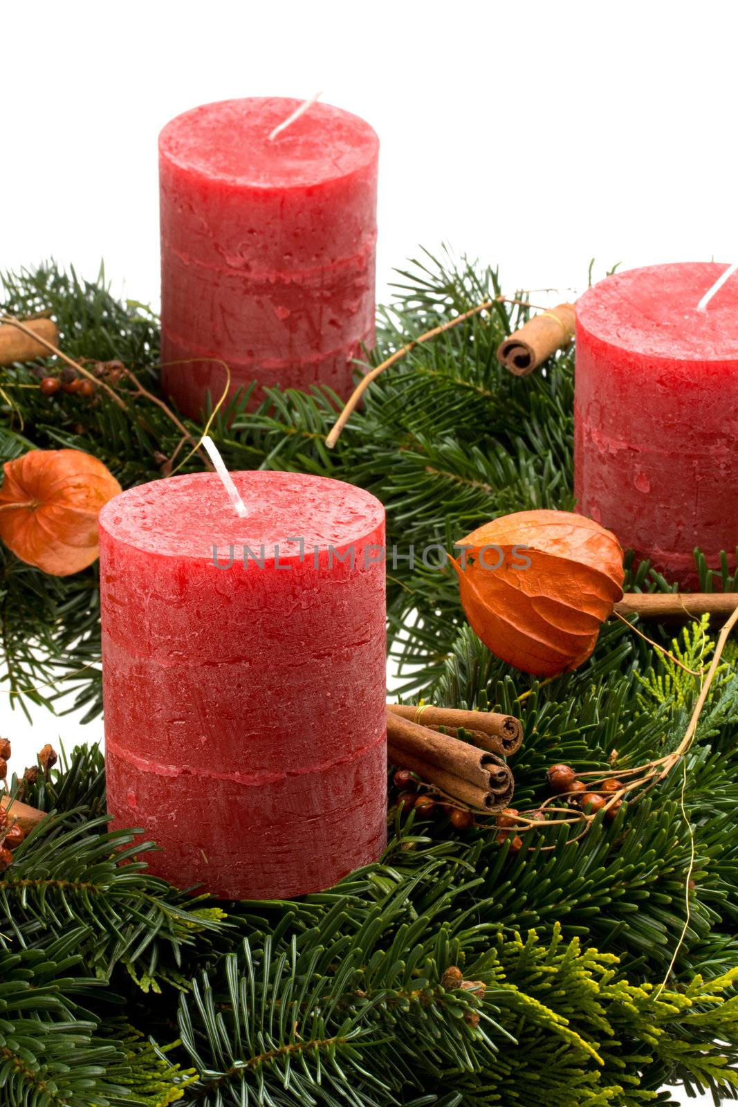 advent wreath isolated on white background by bernjuer