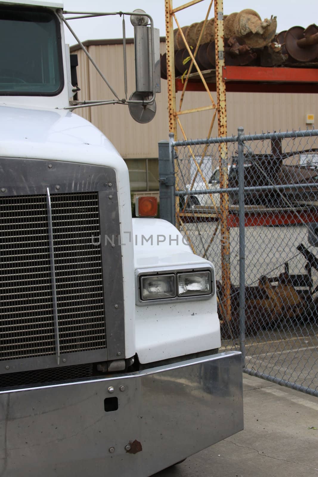 Close up of an old construction truck.