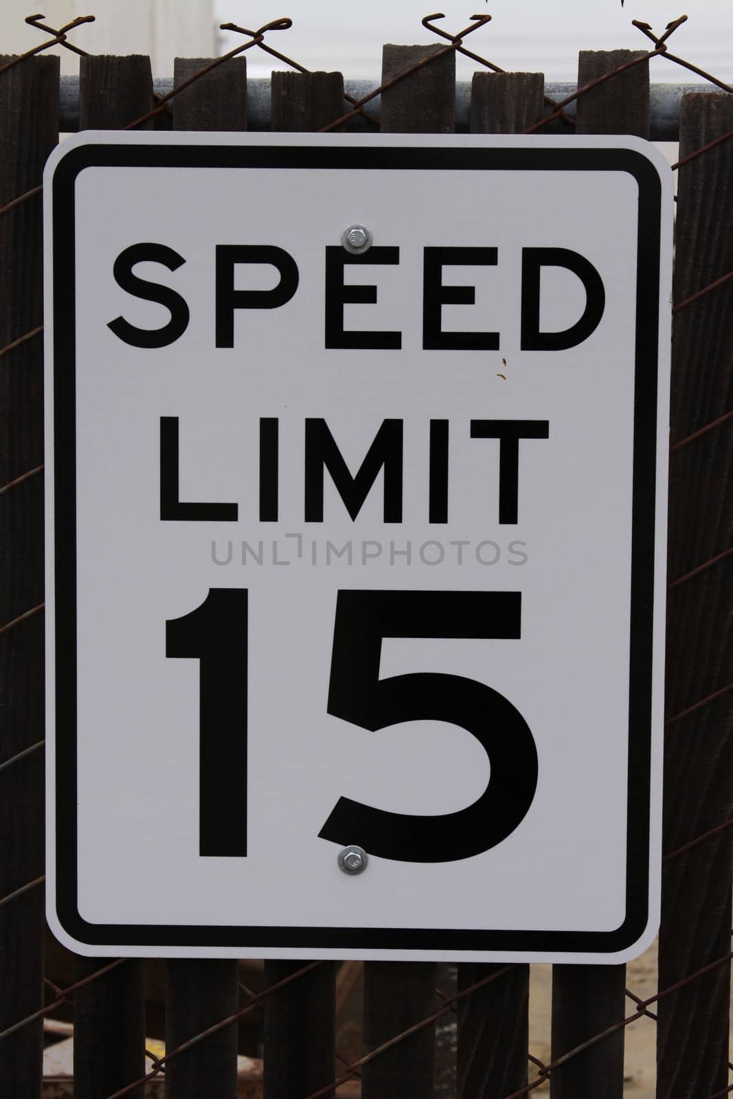 Speed limit road sign close up.