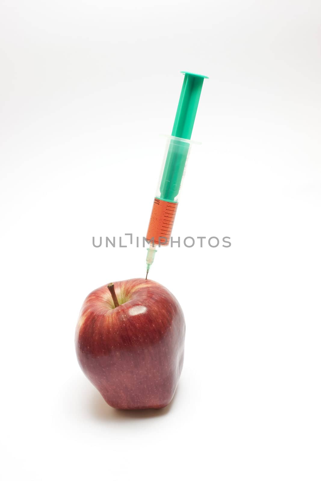 Red apple and syringe by Arsen
