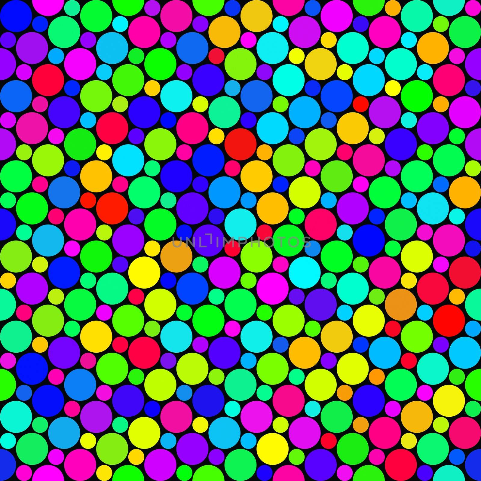 seamless texture of very colorful and bright rounds 