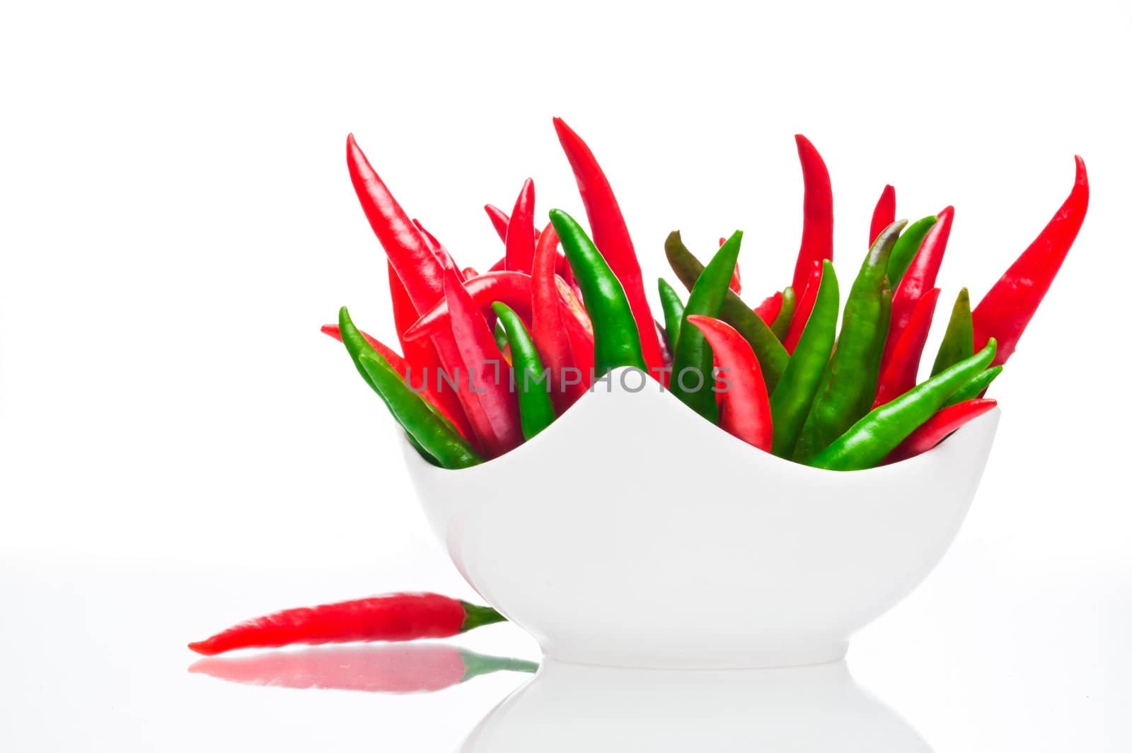 Chili in a bowl on a white background by p.studio66