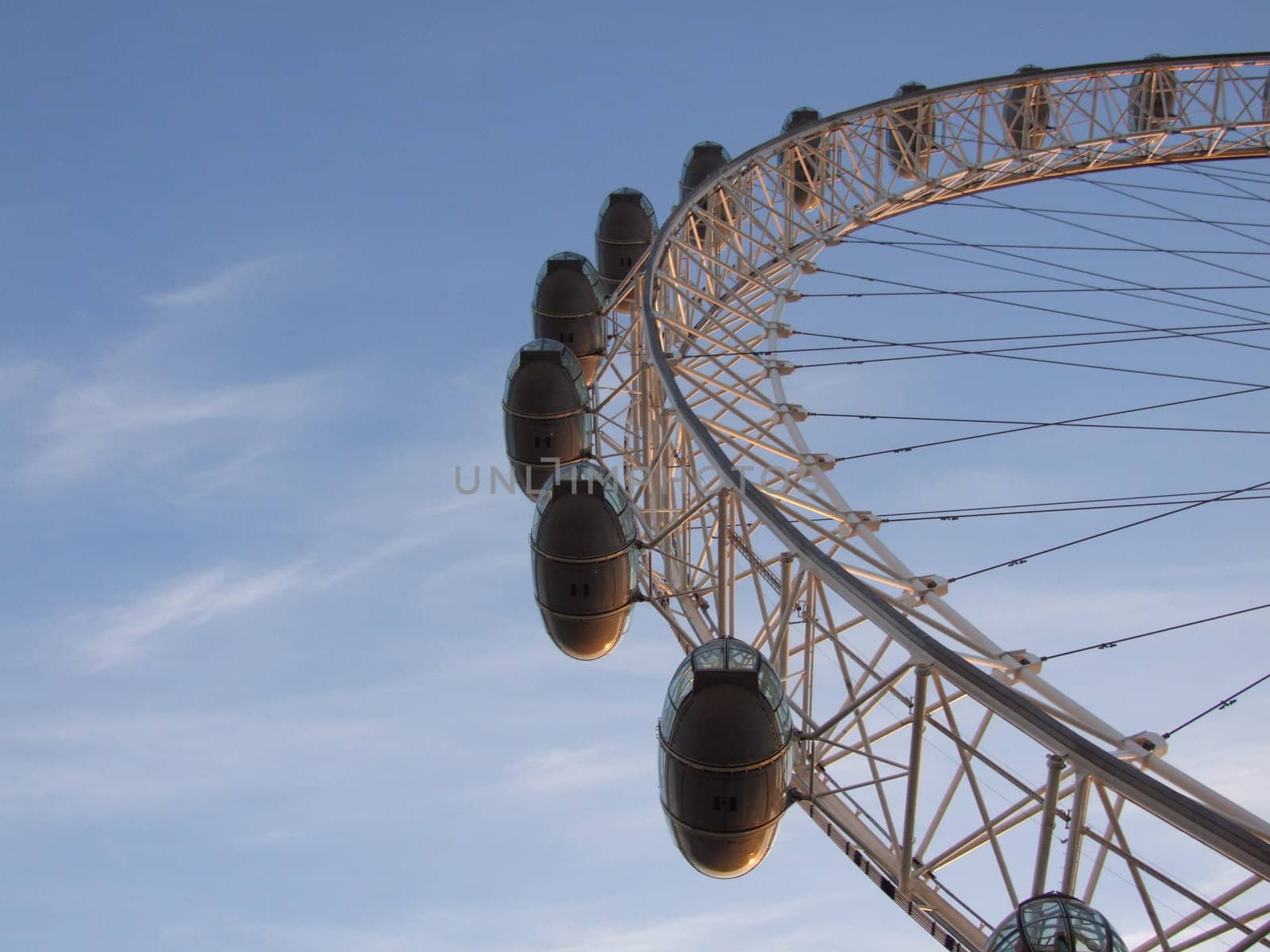 London Wheel Abstract with Blue Sky