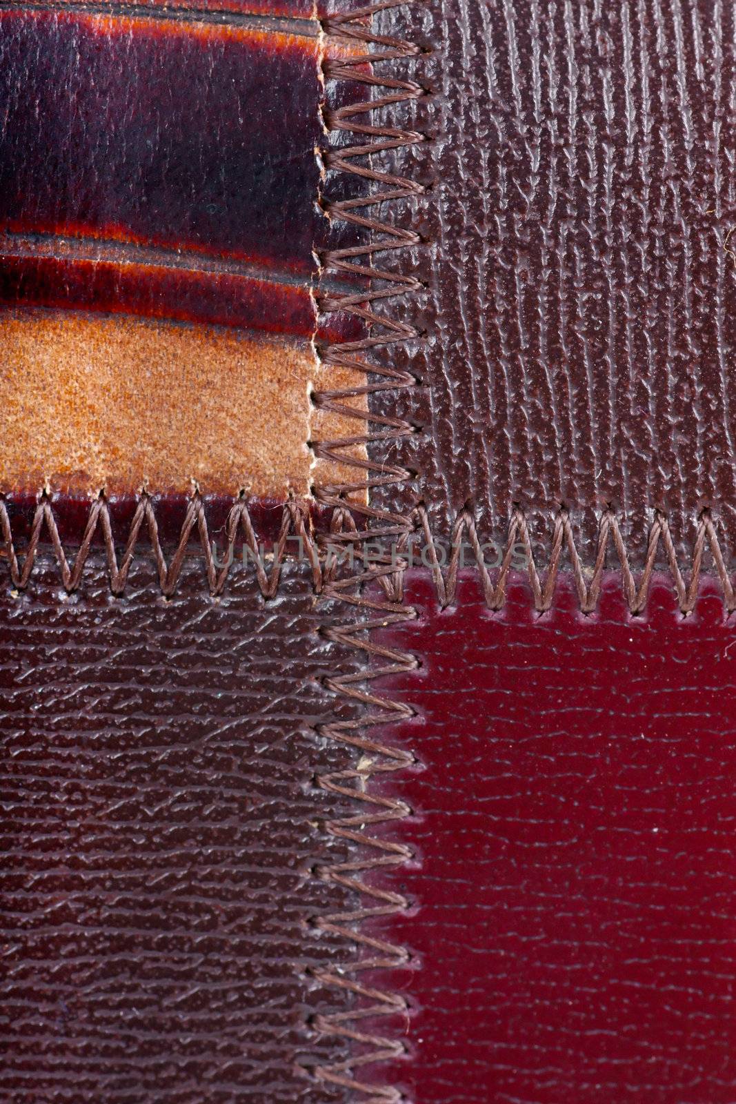 Closeup view of leather background