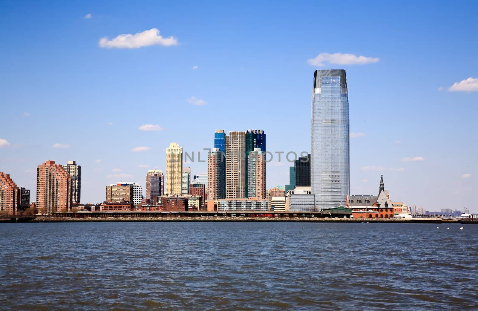 modern high-rise office buildings facing Manhattan by gary718