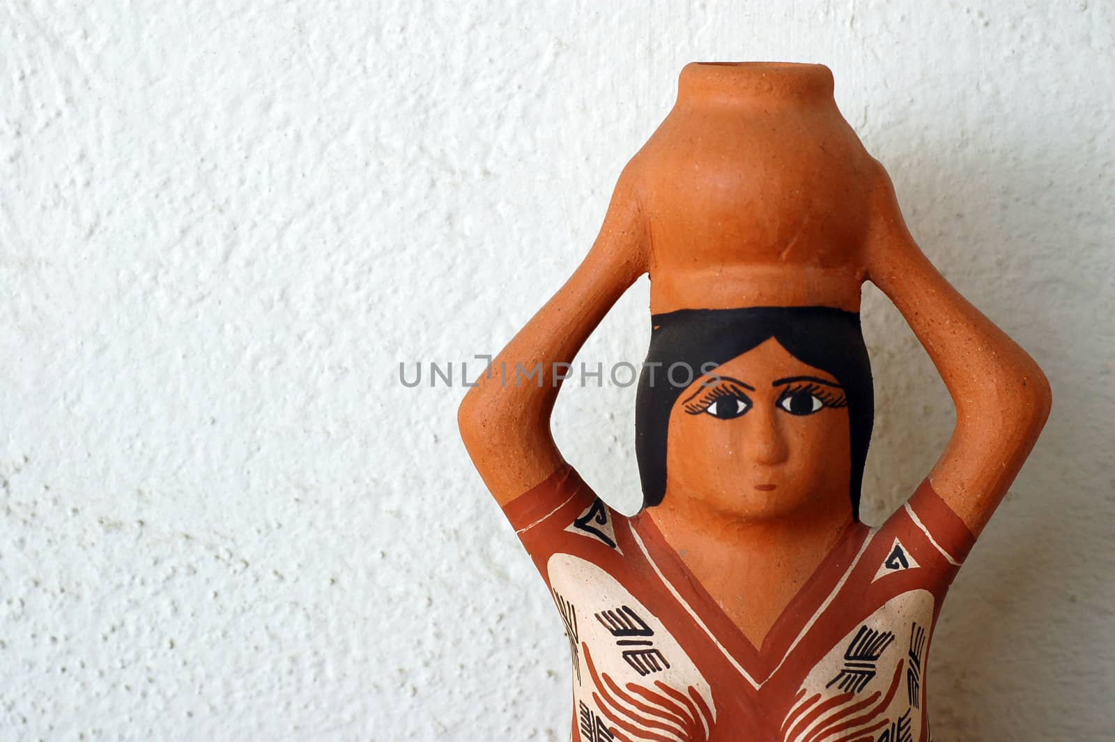 Woman face, hand made ceramic clay, Handicrafts of Mexico