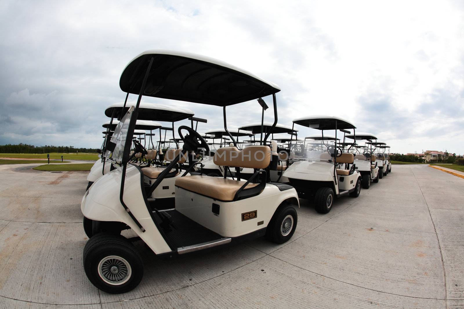 golf carts in a Cancun resort by gary718