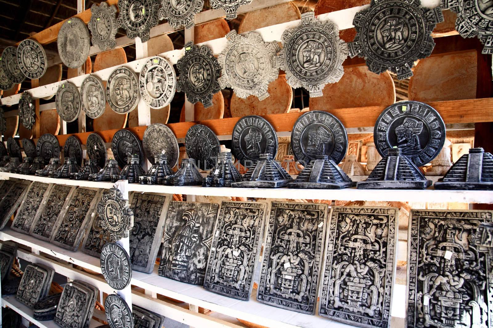 Mexican crafts in a Mayan souvenir shop