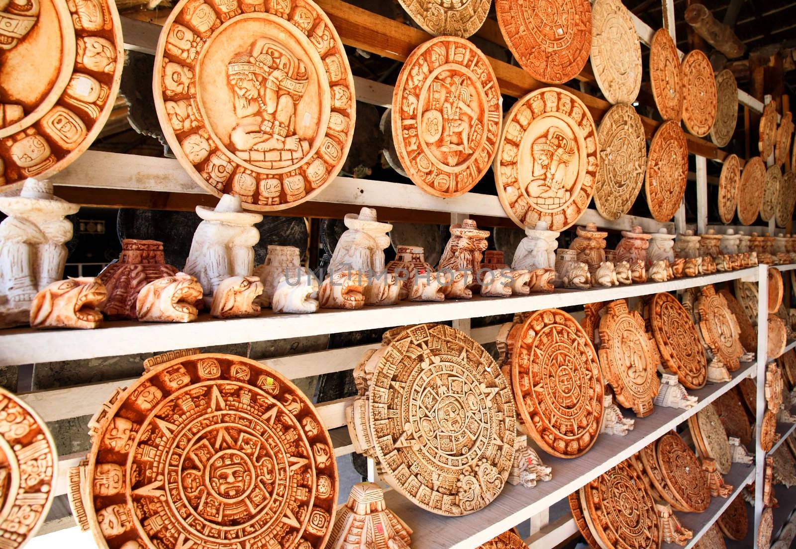 Mexican crafts in a Mayan souvenir shop