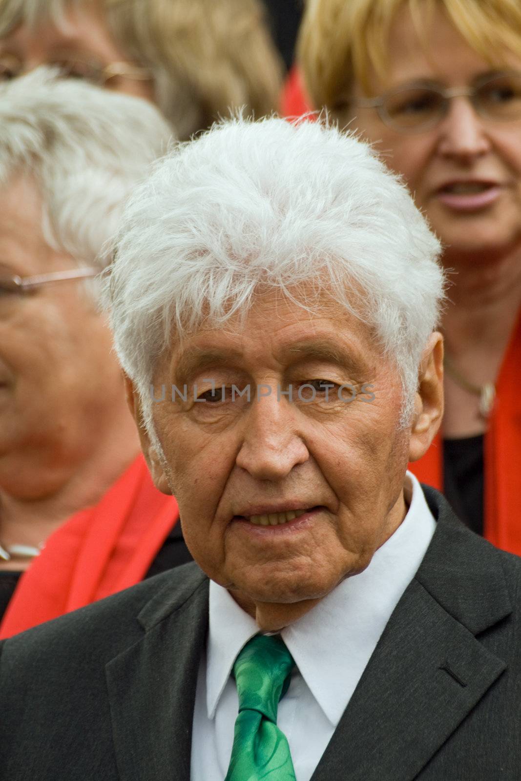 ROSSDORF, GERMANY – APRIL 30: Gotthilf Fischer sings on the occasion of a wedding on April 30, 2011 in Rossdorf, Germany