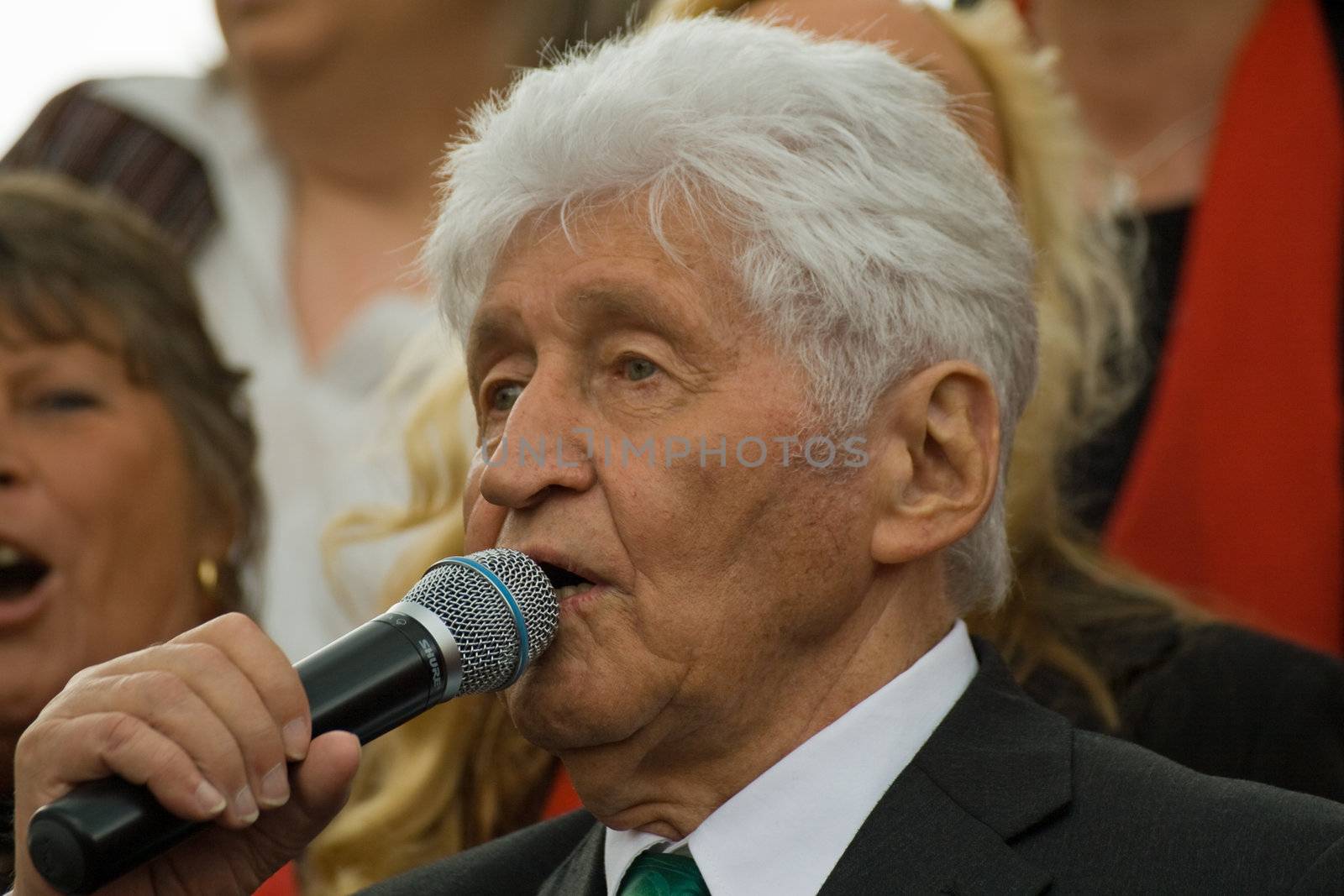 ROSSDORF, GERMANY – APRIL 30: Gotthilf Fischer sings on the occasion of a wedding on April 30, 2011 in Rossdorf, Germany