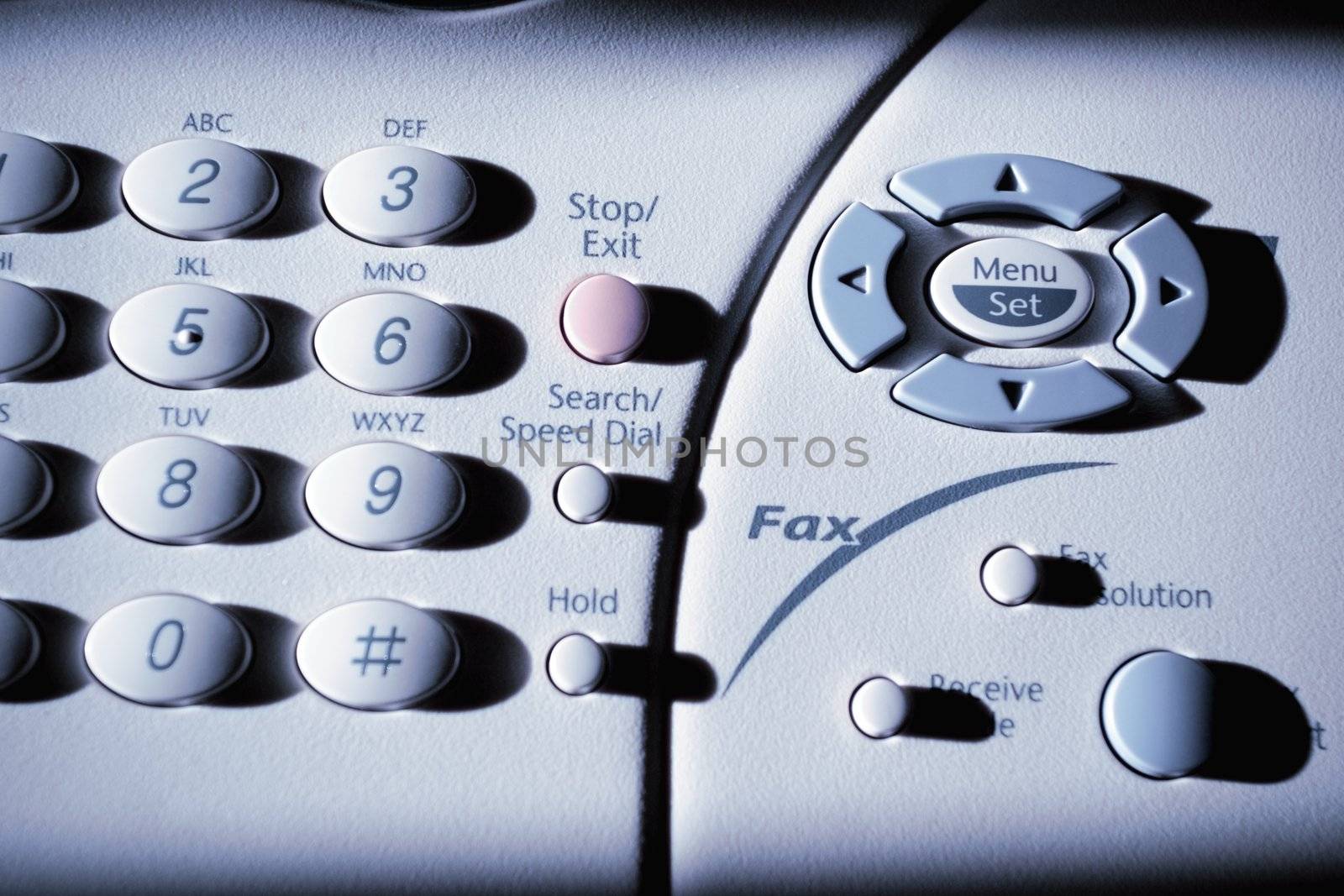 dial button arrangement of a multifunction fax machine 