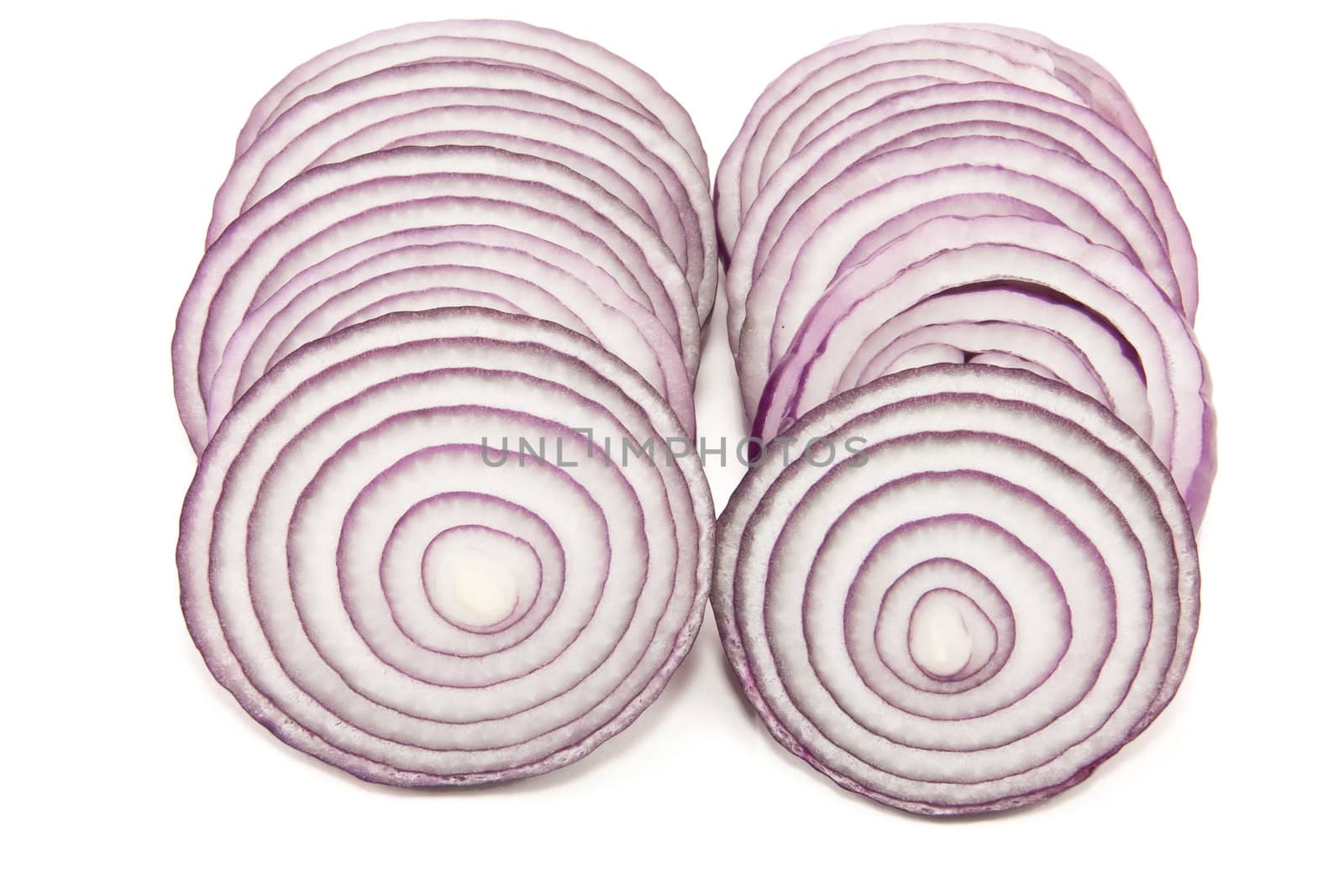 Two sliced lines of red onion by Stootsy