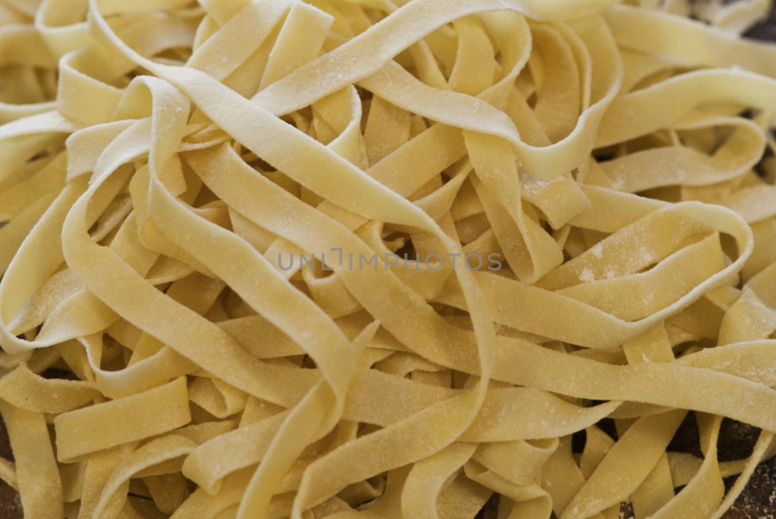 Fresh Pasta lightly dusted with flour and ready to cook.