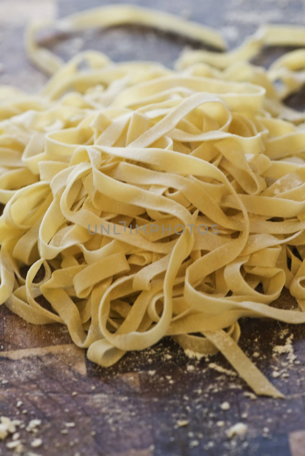 Fresh Pasta lightly dusted with flour and ready to cook.