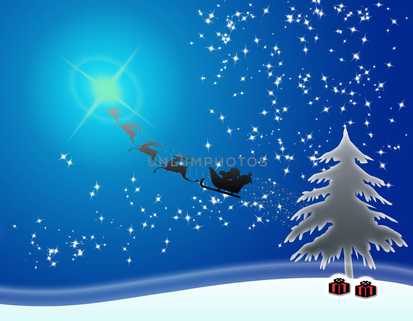 Illustration of Christmas for graphics or background
