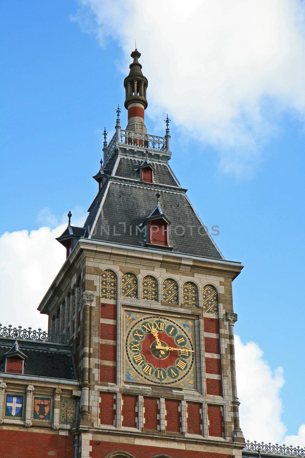 The scenery along the street and canal of Amsterdam 