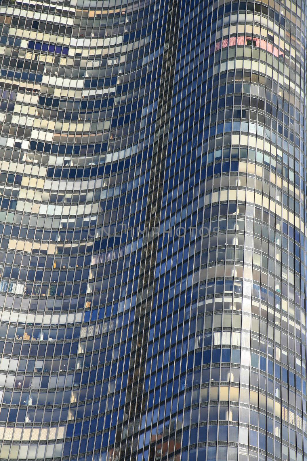 The high-rise buildings in the downtown Chicago