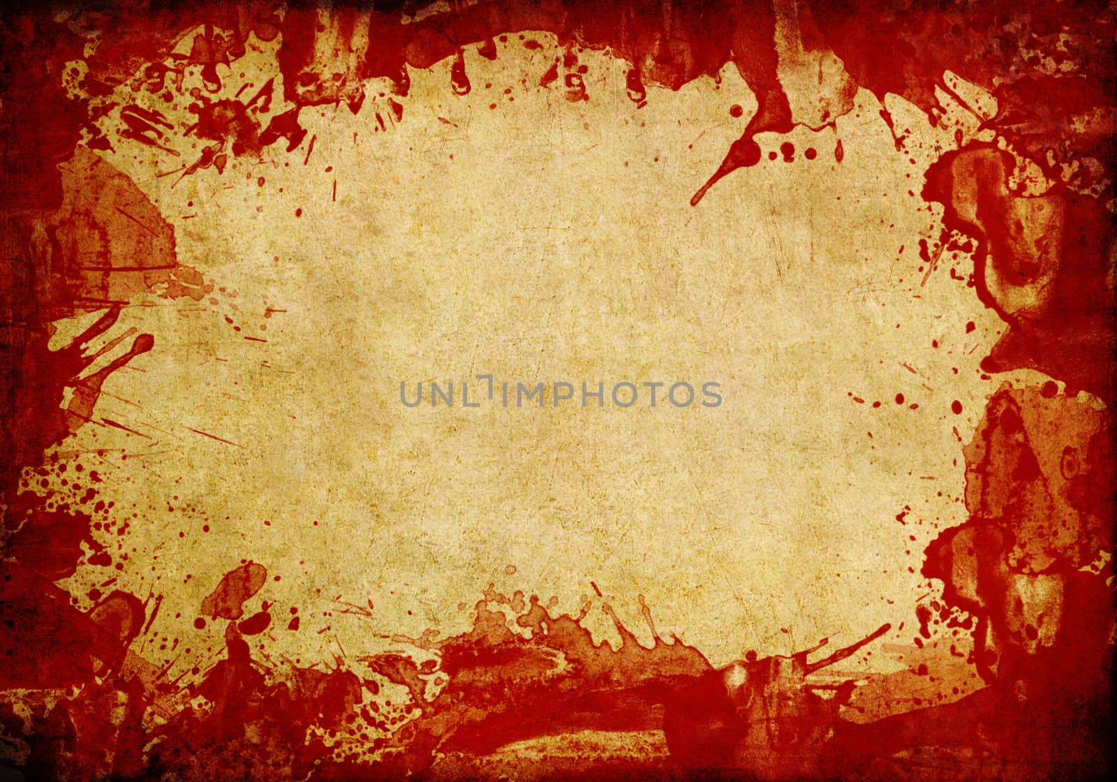 Old paper background with red blood splash