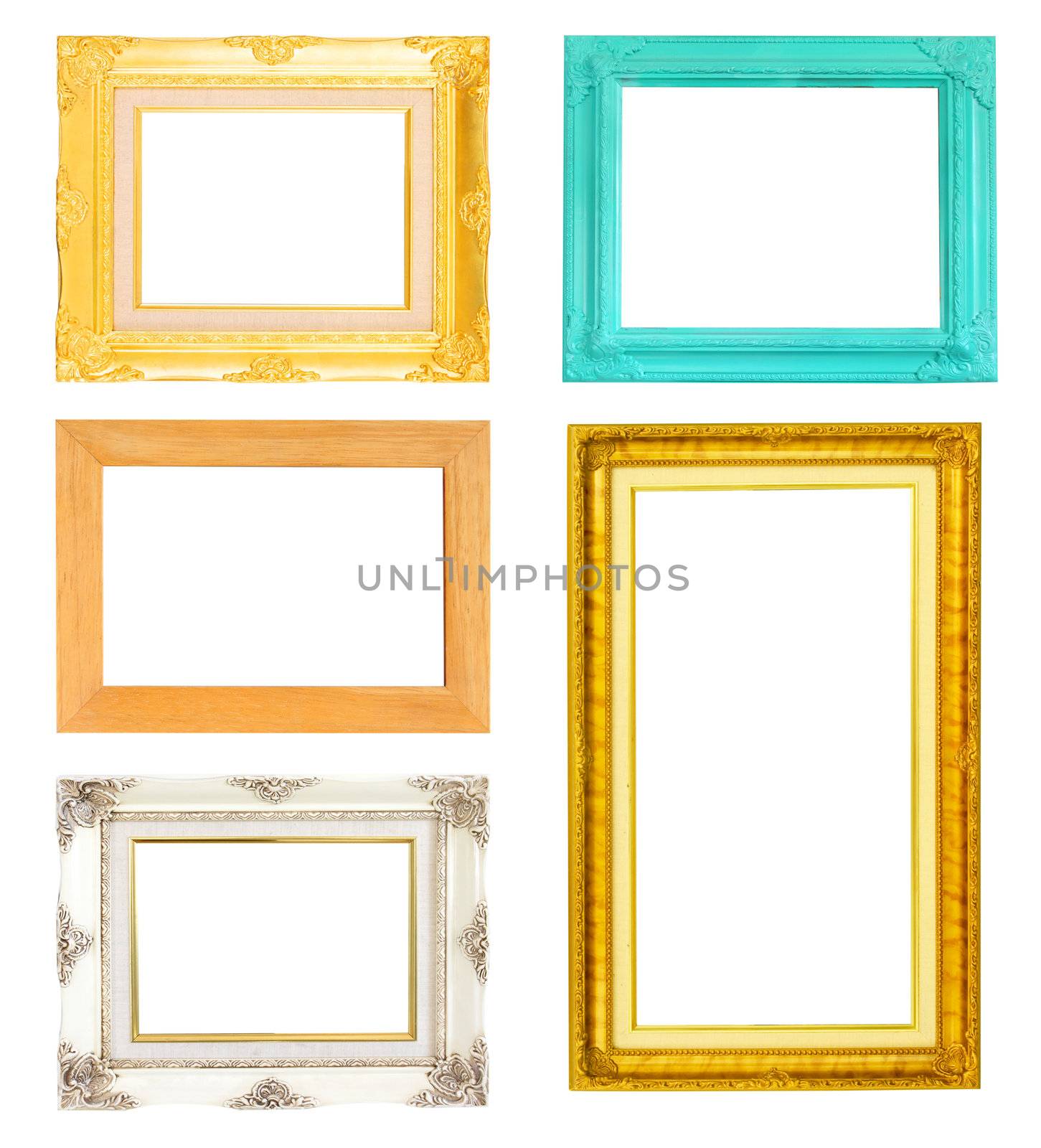 vintage frames set isolated on white background