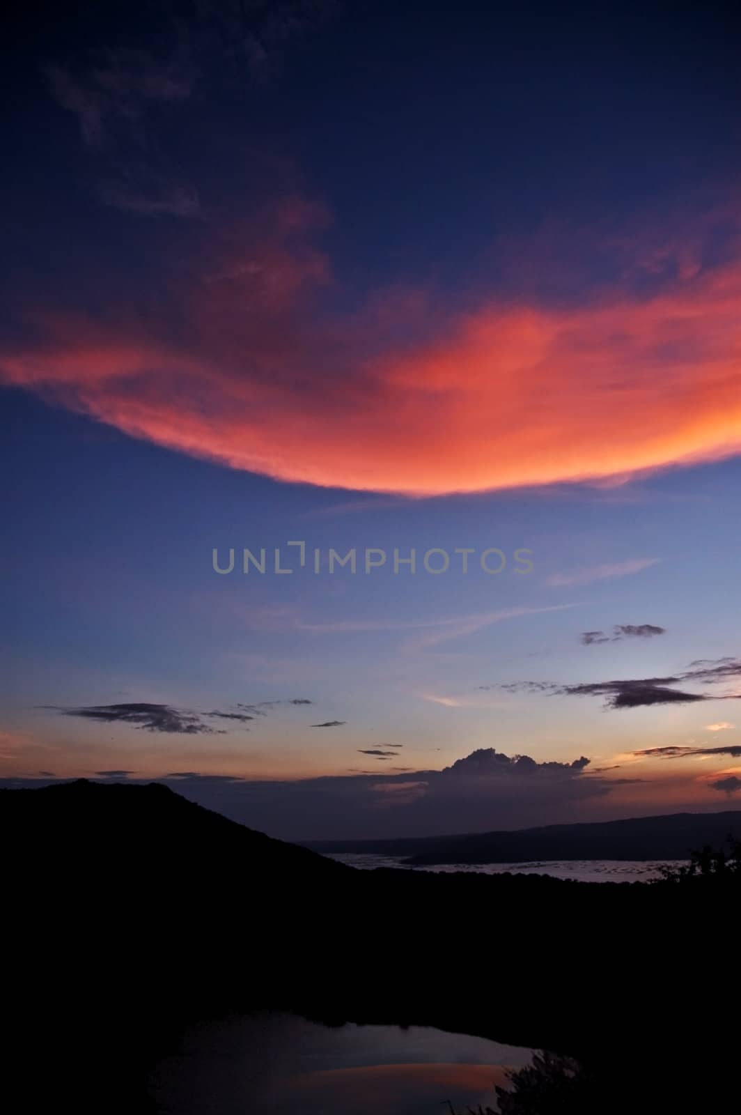 A volcanic crater Lake overlooking a Bigger Lake. Taal Philippines