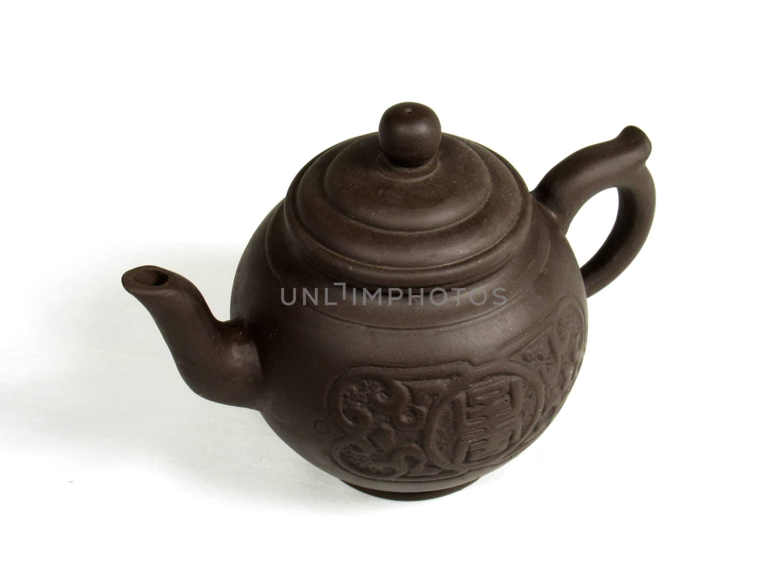 Teapot chinese style on white backgrownd