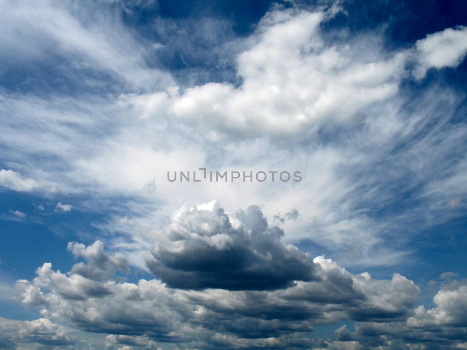 Dramatic view of blue sky and white clouds
